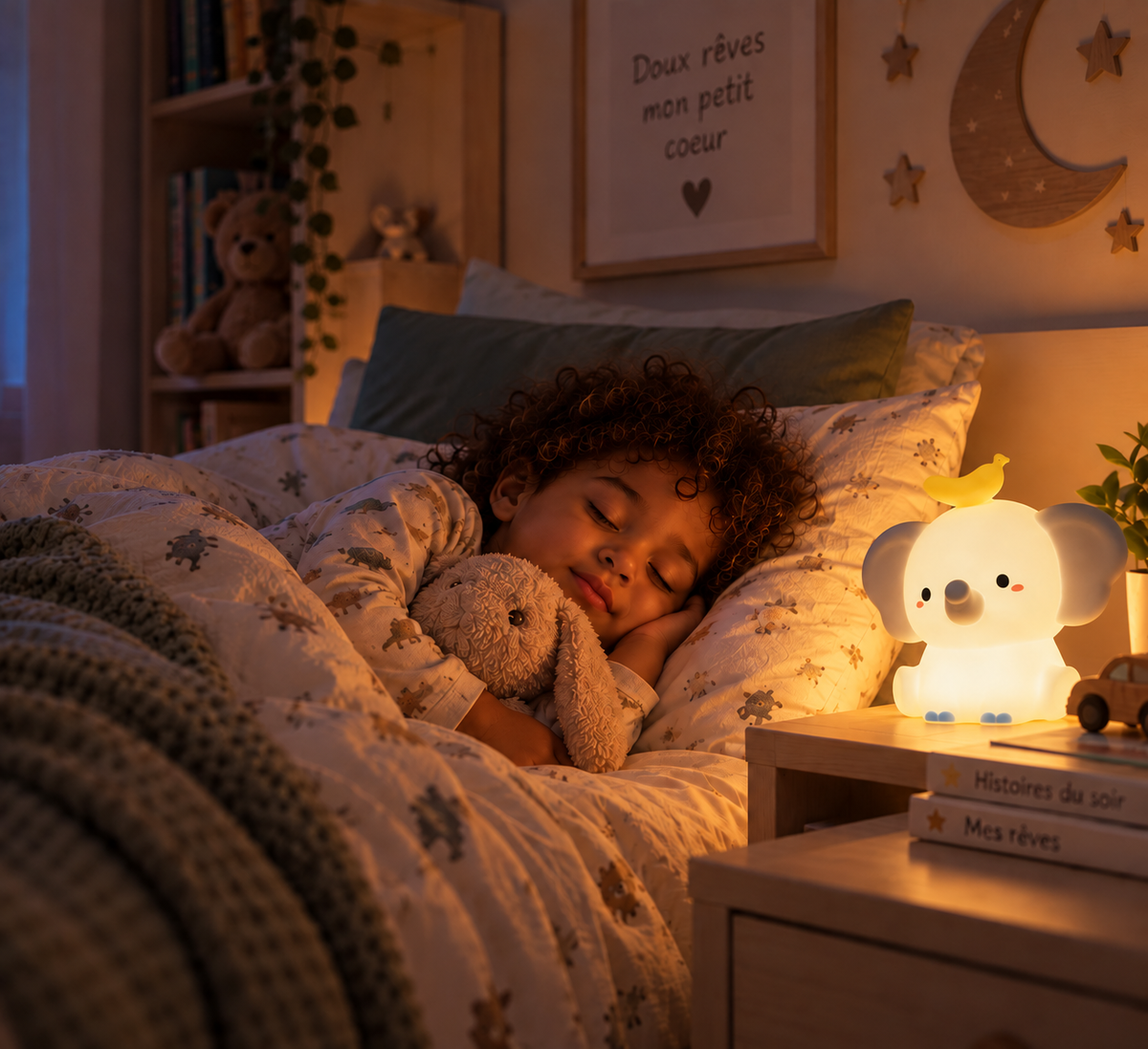 Veilleuse Éléphant Bébé Tactile